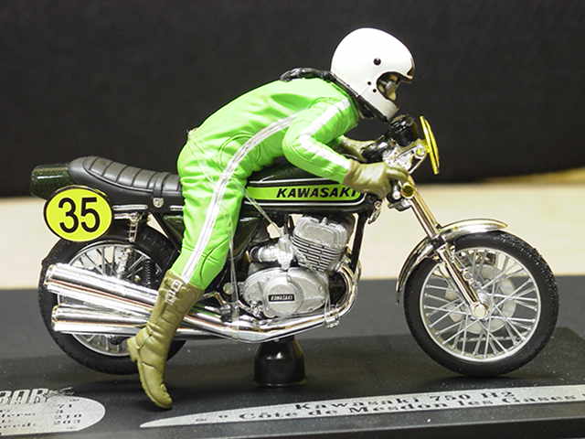 Moto Kawasaki 750 H2 Team Joe Bar 1/18 Solido 3800 - Boîte Jaunie