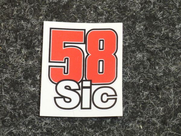 Picture of Marco Simoncelli sticker 58 SIC 6 cm.