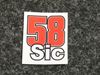 Picture of Marco Simoncelli sticker 58 SIC 6 cm.