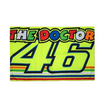 Afbeelding van Valentino Rossi the doctor fluor stripes vlag flag VRUFG310703 ,140 x 90 cm.