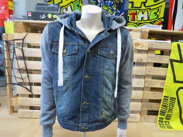 booster denim hoodie