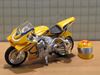 Picture of Future bike yellow 1:18 with helmet