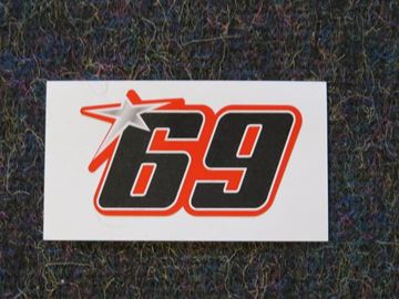 Afbeelding van Nicky Hayden #69 sticker zwart