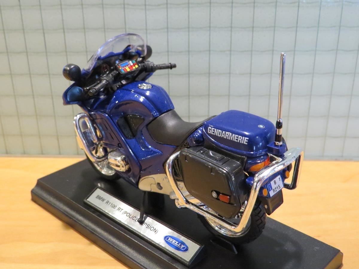 Welly Modèle de moto compatible avec BMW R1200RT R1200 RT Police Argent 1:18 1/18 Modèle de moto en métal