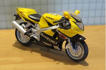 Afbeelding van Suzuki GSX-R600 1:18 zwart/geel blister