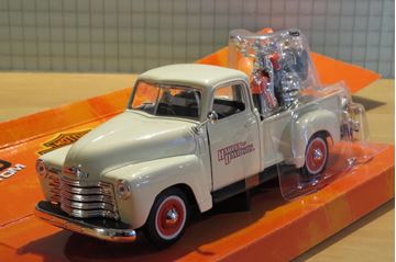 Afbeelding van Chevrolet 3100 pickup + Harley Davidson FLSTS Springer 1:24 32194