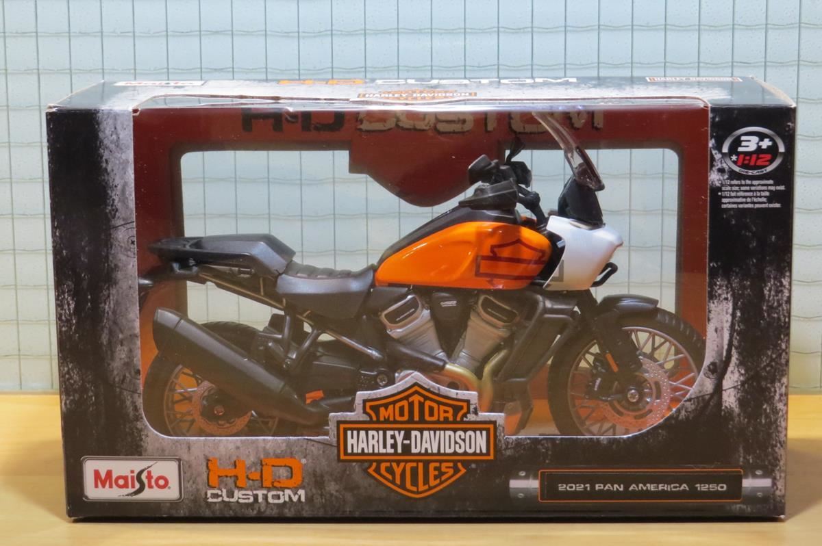 Maisto 1:12 Harley Davidson Pan America 1250 2021 – Blanc, Orange Et Noir – Modèle Statique Ultra Réaliste MI32338