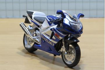 Afbeelding van Suzuki GSX-R750 1:18 bburago bl/wt