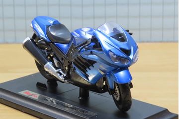 Afbeelding van Kawasaki ZZR1400 ZX14 1:18 blauw Maisto