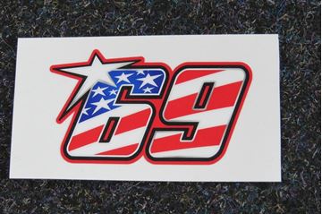 Afbeelding van Nicky Hayden #69 sticker usa 7 x 4 cm.