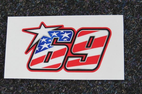 Picture of Nicky Hayden #69 sticker usa 7 x 4 cm.