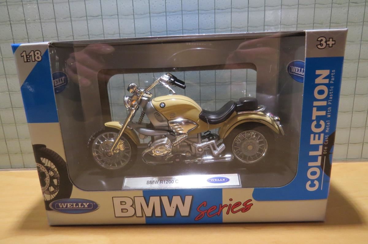 Modelo de moto B-M-W R1200c R 1200c R1200 C Beige 1/18 Welly