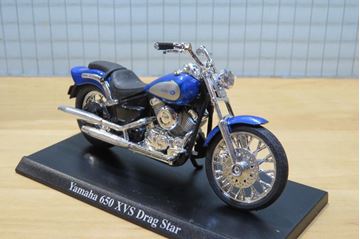 Afbeelding van Yamaha XVS650 Dragstar blue 1:18 majorette los